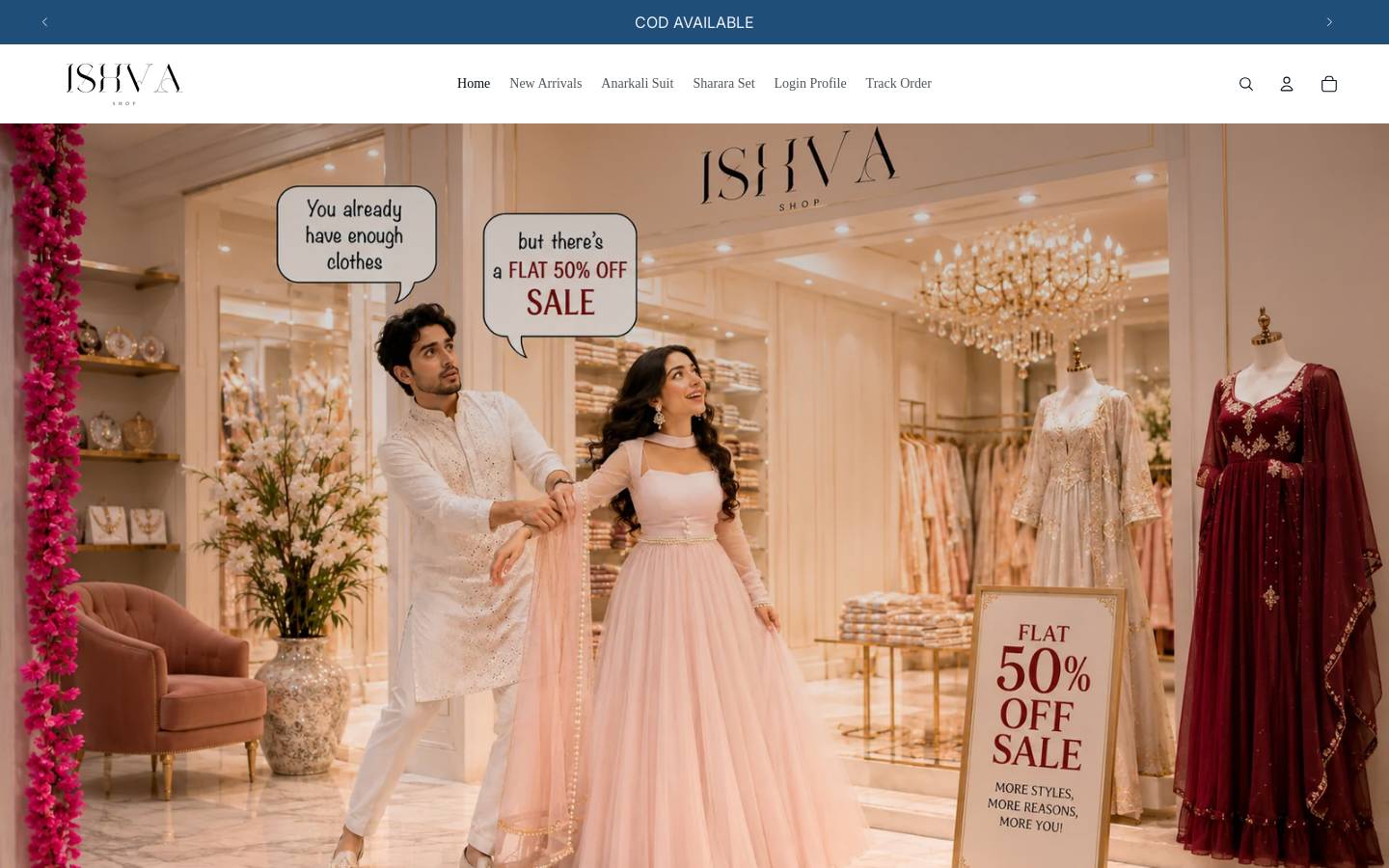 ishva.shop homepage screenshot