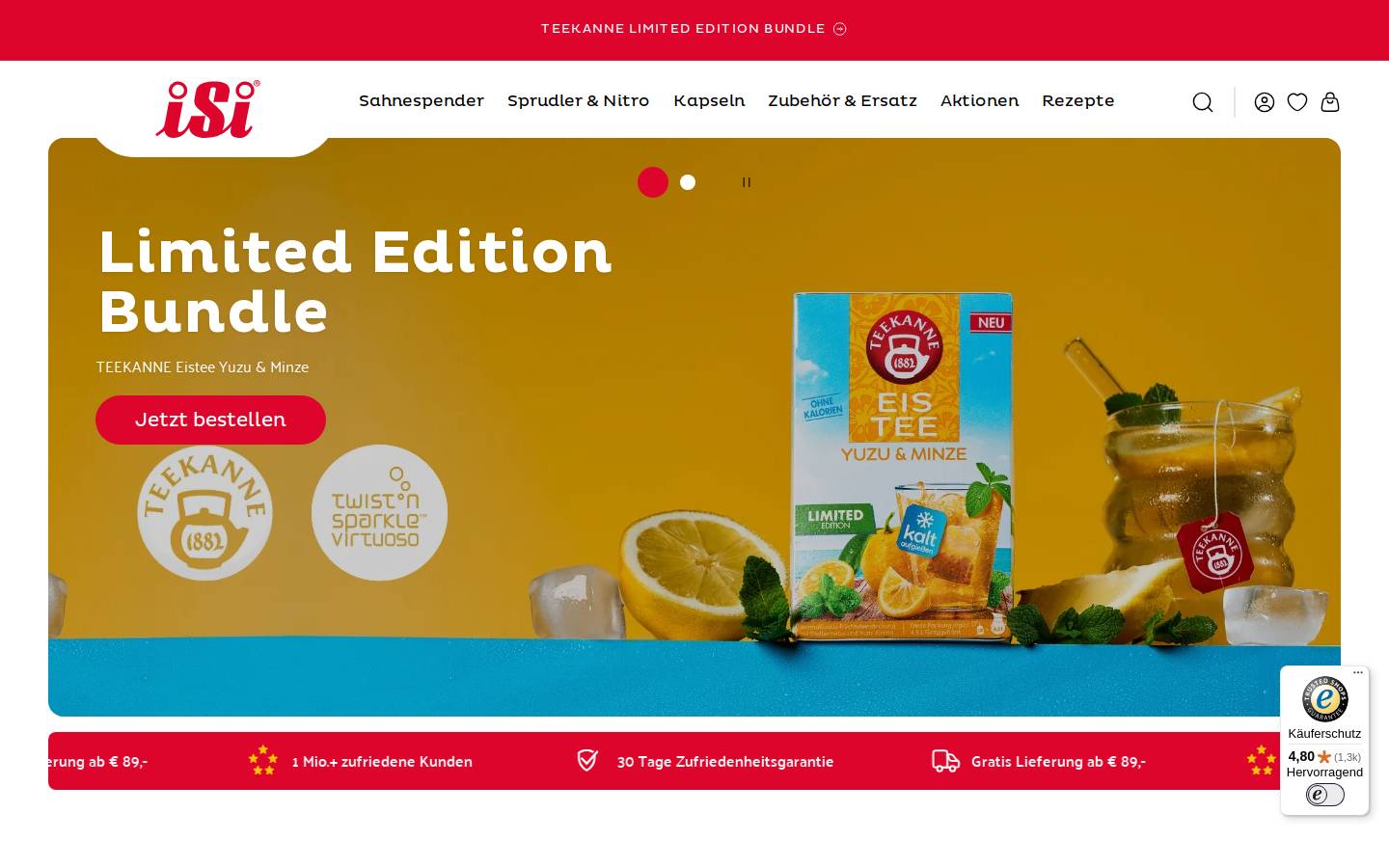 isi-shop.com homepage screenshot