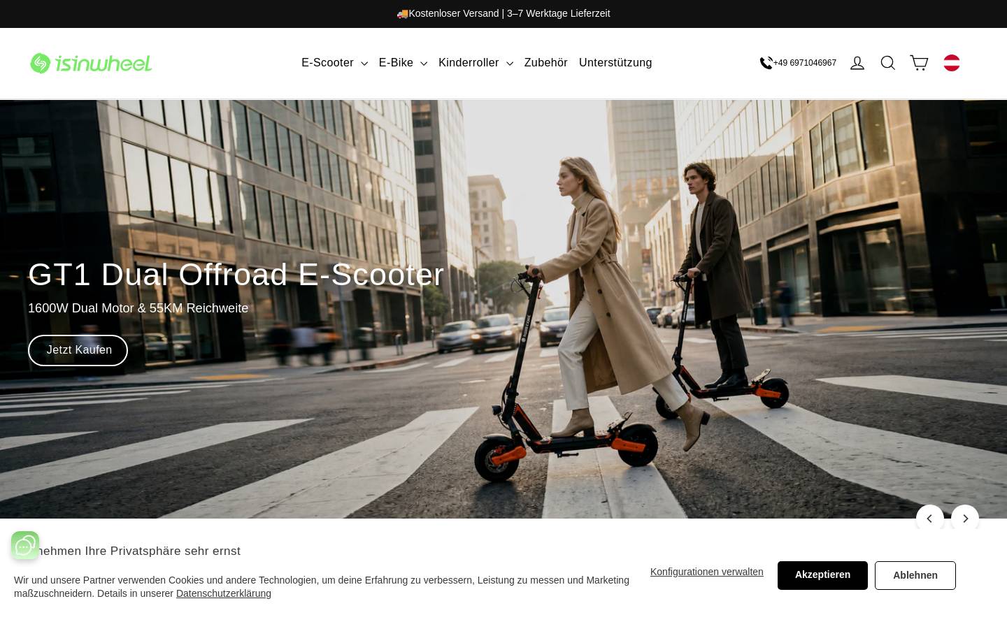 isinwheel-USA homepage screenshot