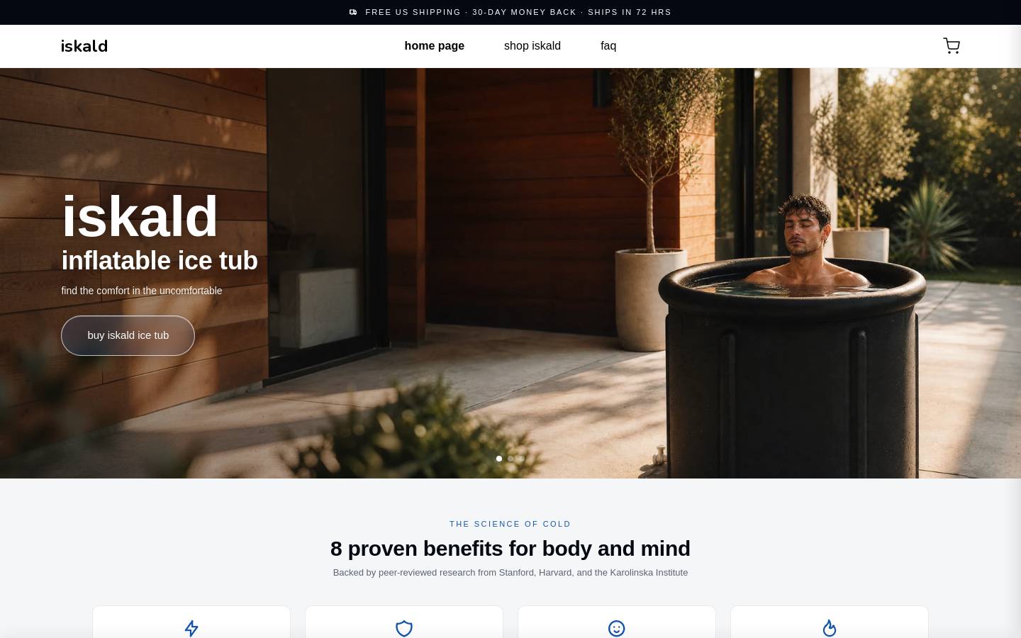 iskaldplunge.com homepage screenshot