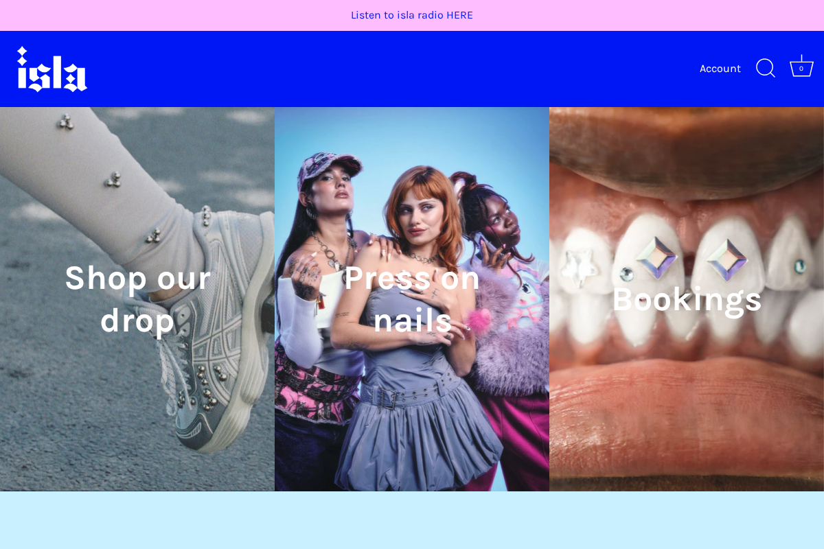 isla world homepage screenshot