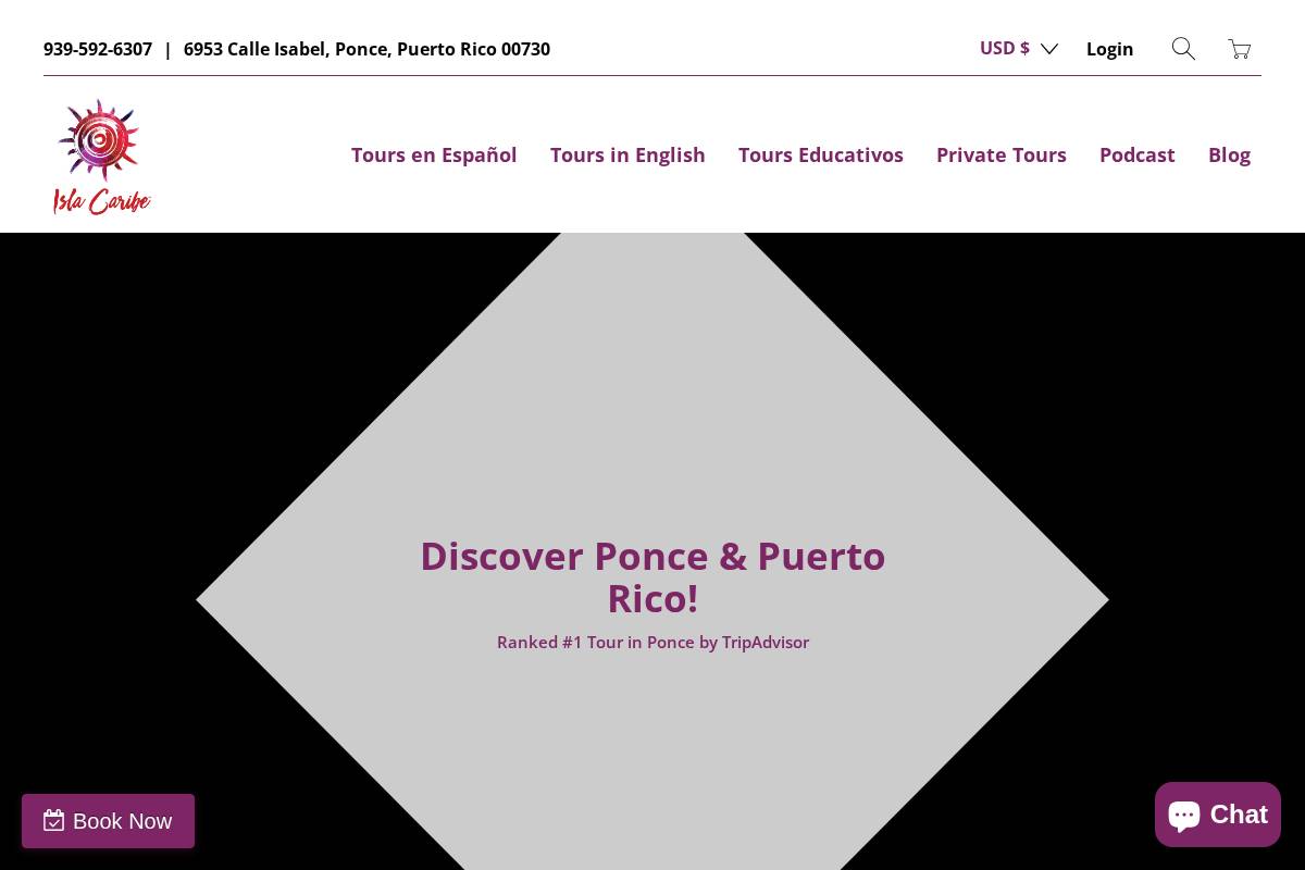 islacaribetours.com homepage screenshot