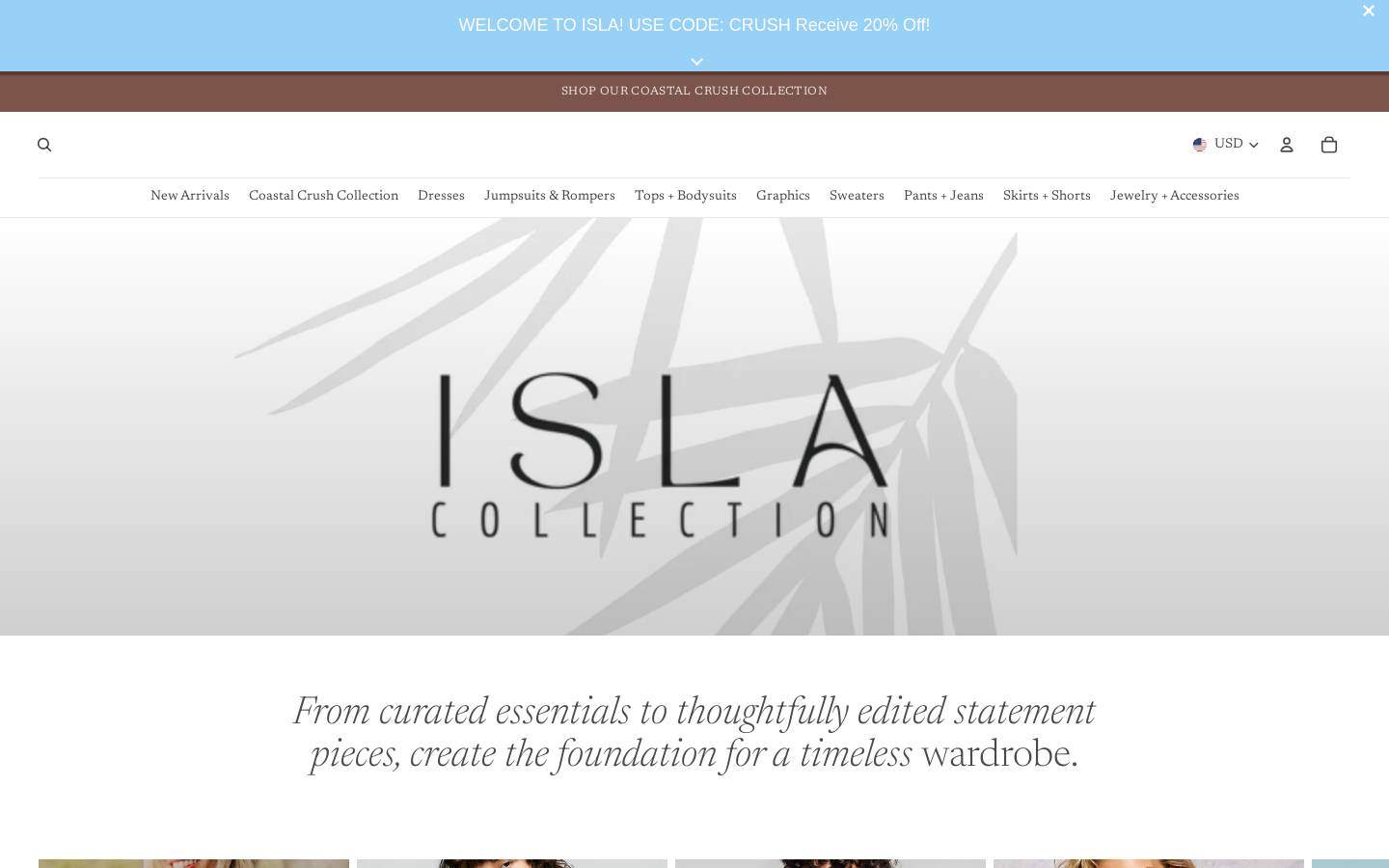 islacollections.com homepage screenshot