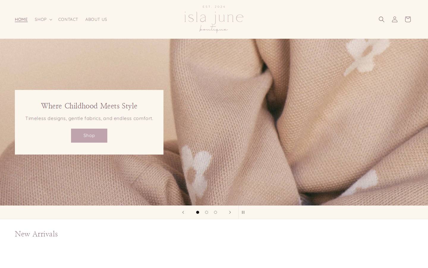 islajuneboutique.com homepage screenshot