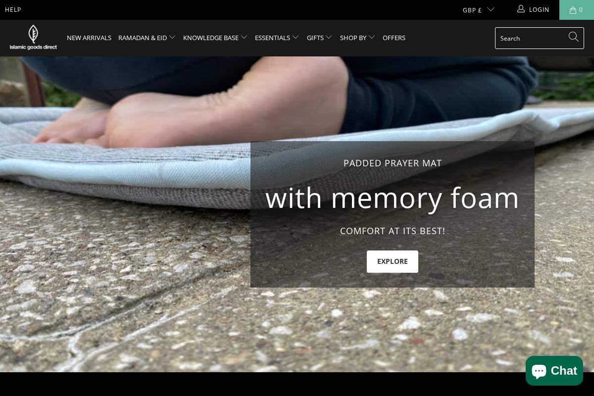 islamicgoodsdirect.co.uk homepage screenshot