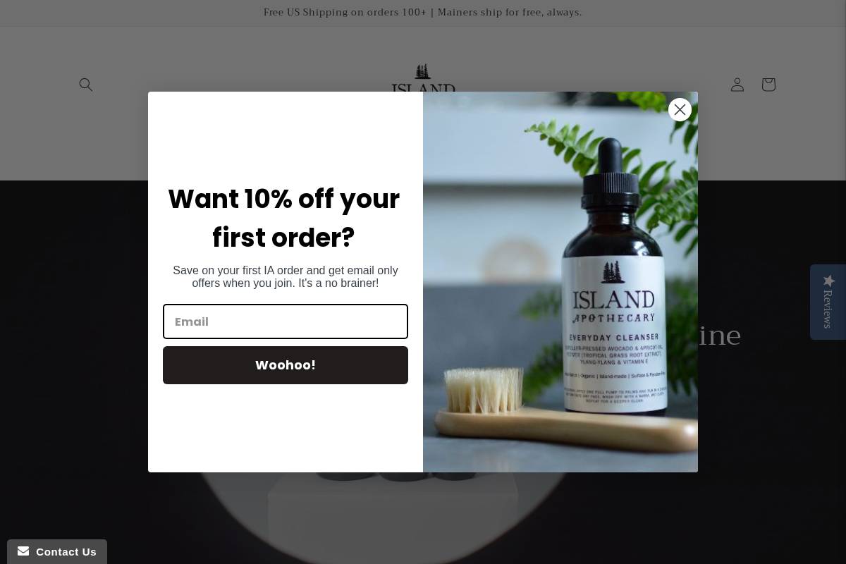 islandapothecary.com homepage screenshot