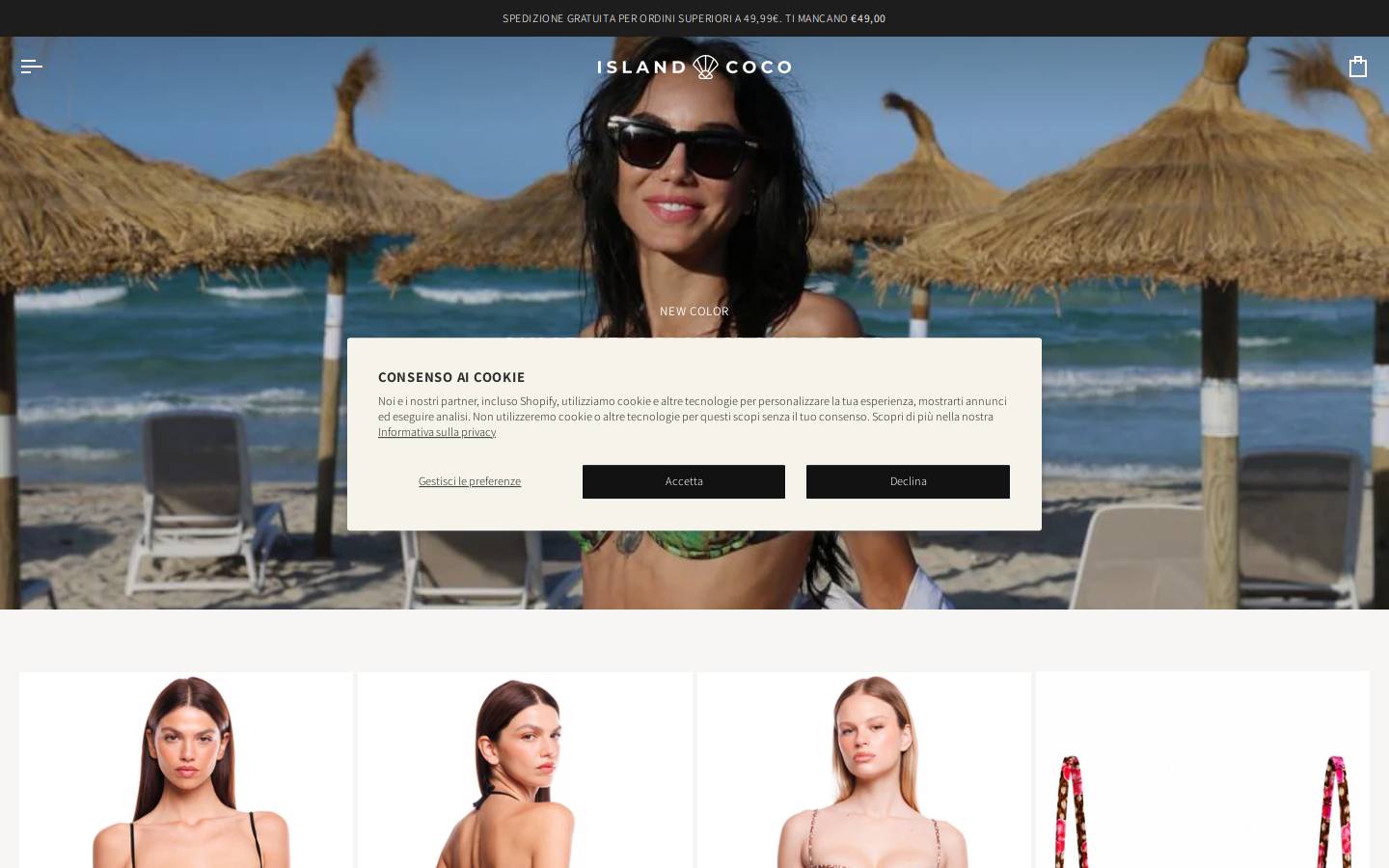 Islandcocobikini homepage screenshot