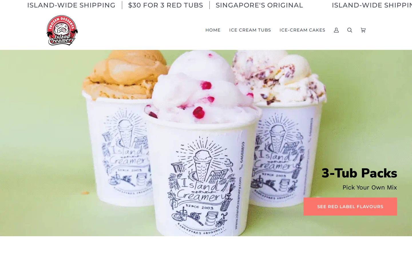 islandcreamery.com homepage screenshot