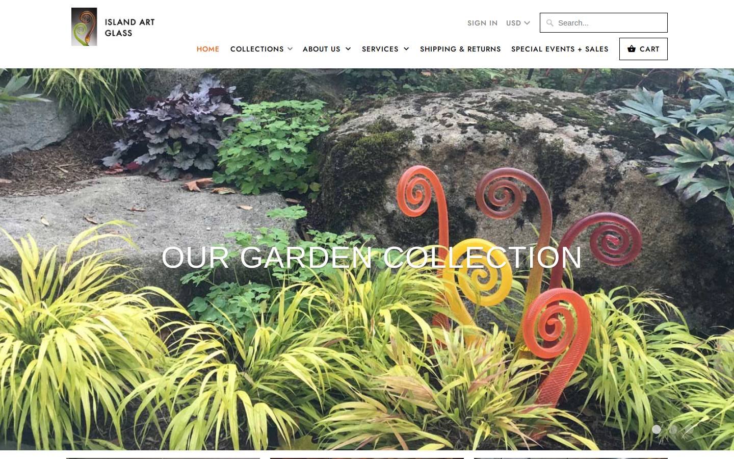 islandglassart.com homepage screenshot
