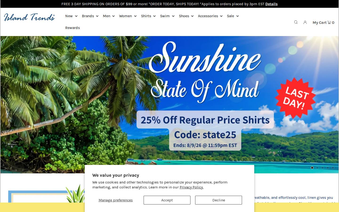 Island Trends homepage screenshot