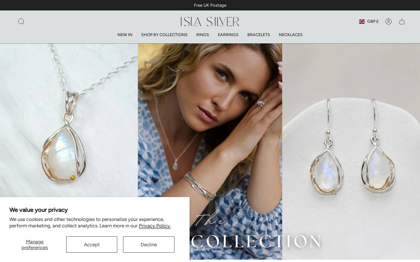 Isla Silver homepage screenshot