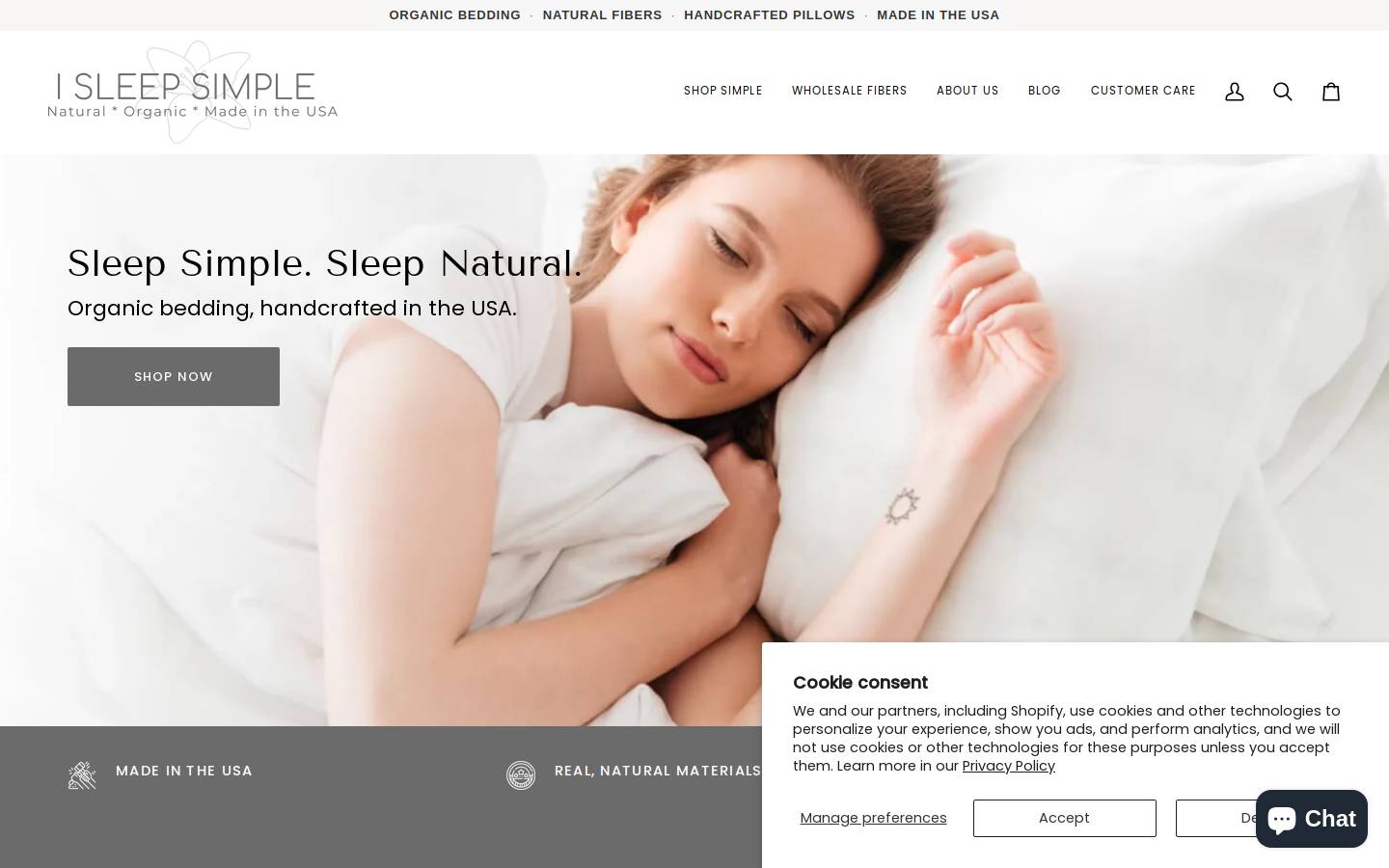 isleepsimple.com homepage screenshot