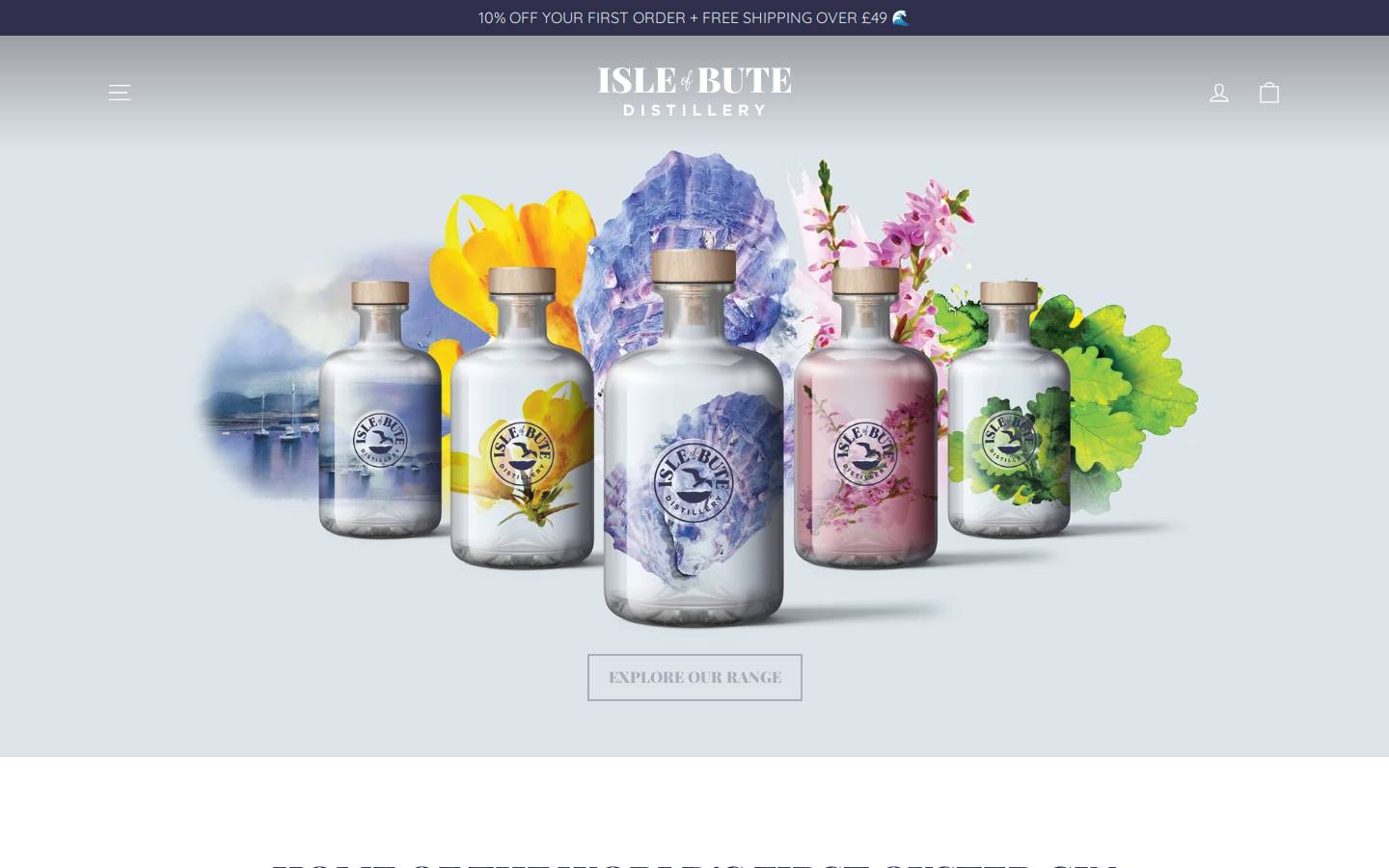Isle of Bute Distillery homepage screenshot