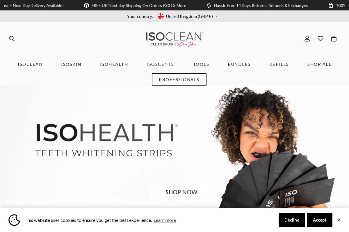 ISOCLEAN homepage screenshot