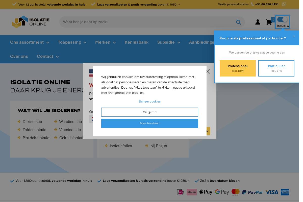 isolatieonline.nl homepage screenshot