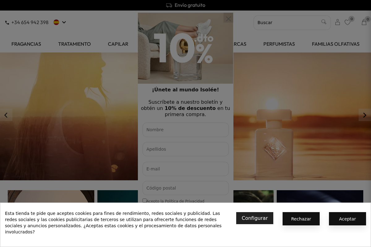 Isolee homepage screenshot