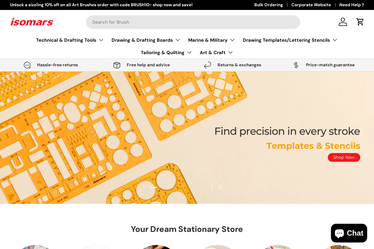 Isomars homepage screenshot