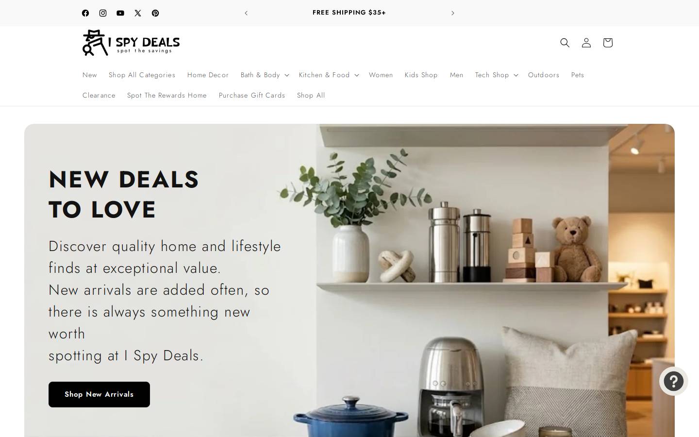 I Spy Deals homepage screenshot