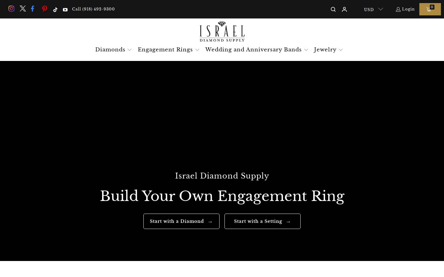 Israel Diamond homepage screenshot