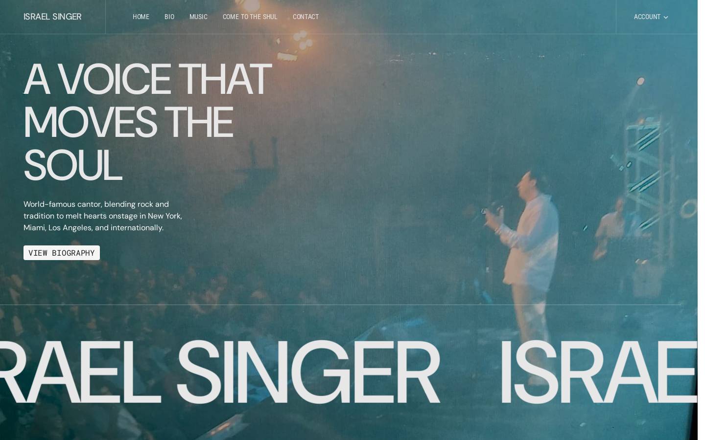 israelsinger.com homepage screenshot