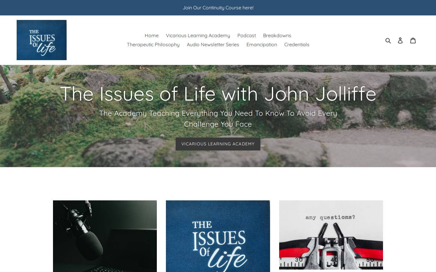 issuesoflife.net homepage screenshot