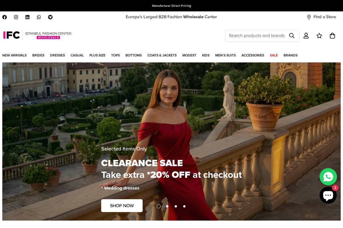 Istanbul Fashion Center homepage screenshot