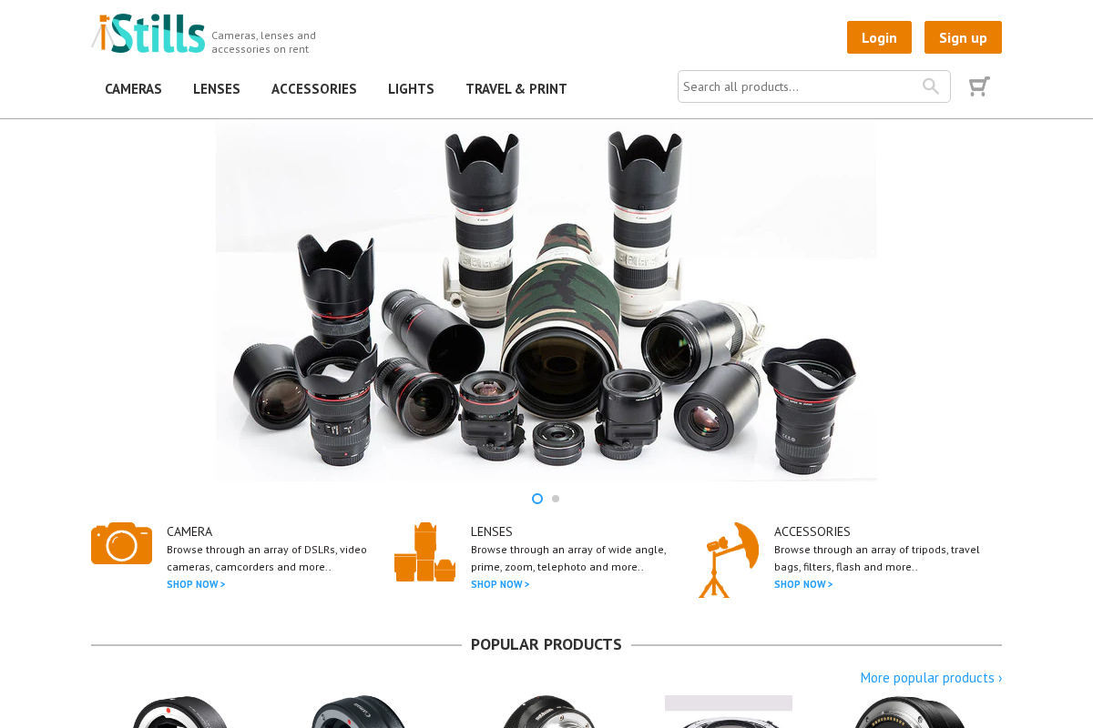 iStills homepage screenshot