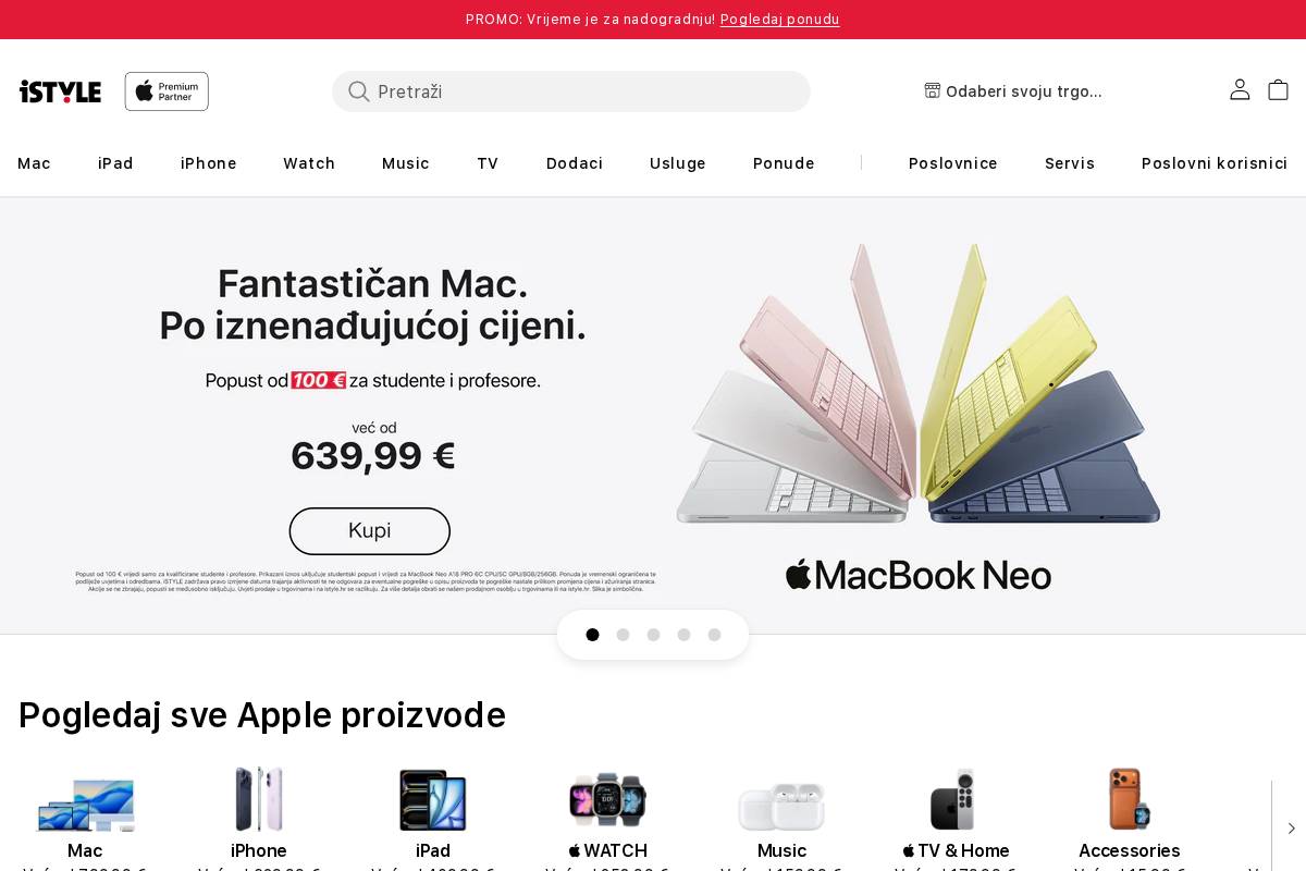 iStyle Hrvatska homepage screenshot