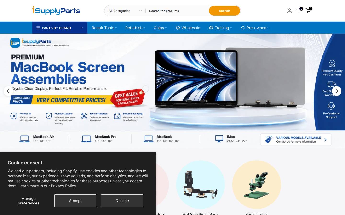 isupplyparts.com homepage screenshot
