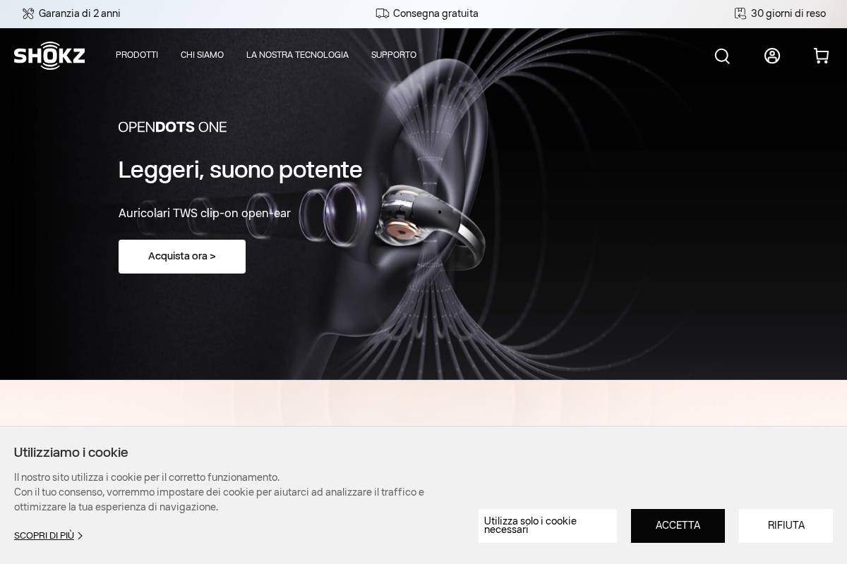 it.shokz.com homepage screenshot