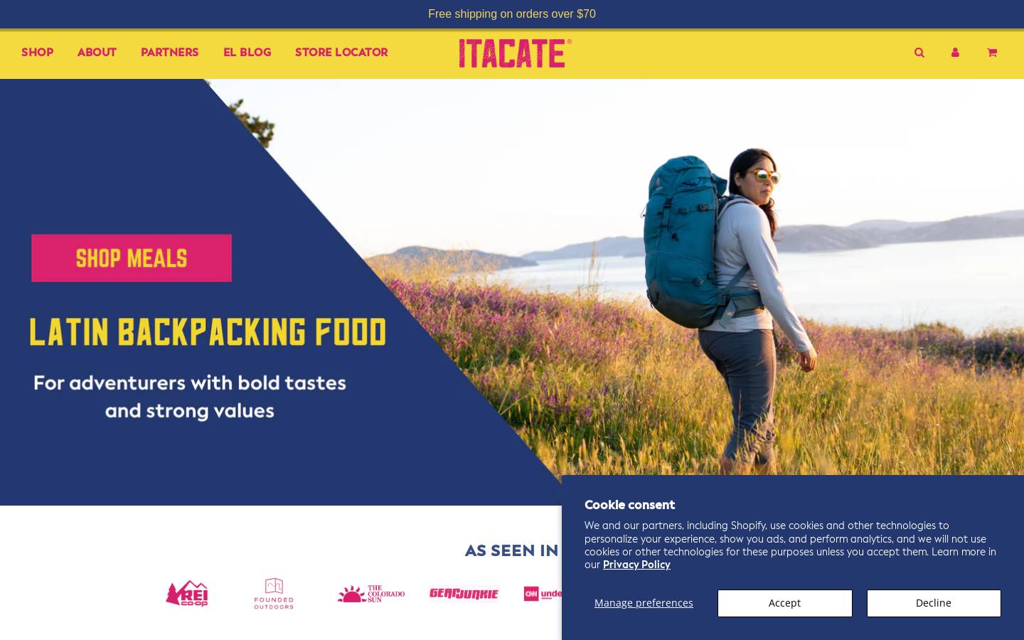 itacatefoods.com homepage screenshot