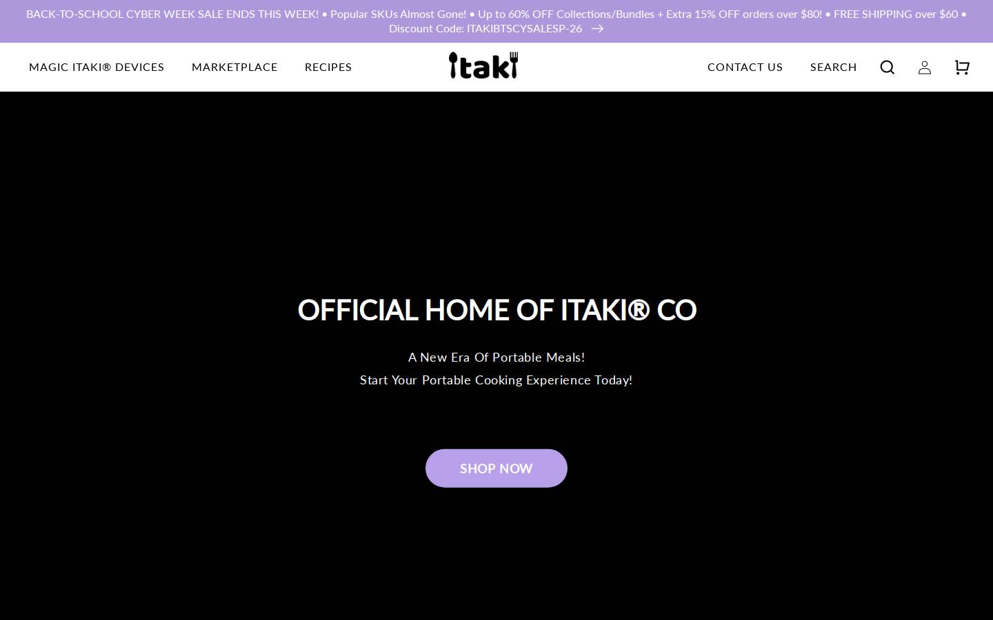 Itakico homepage screenshot