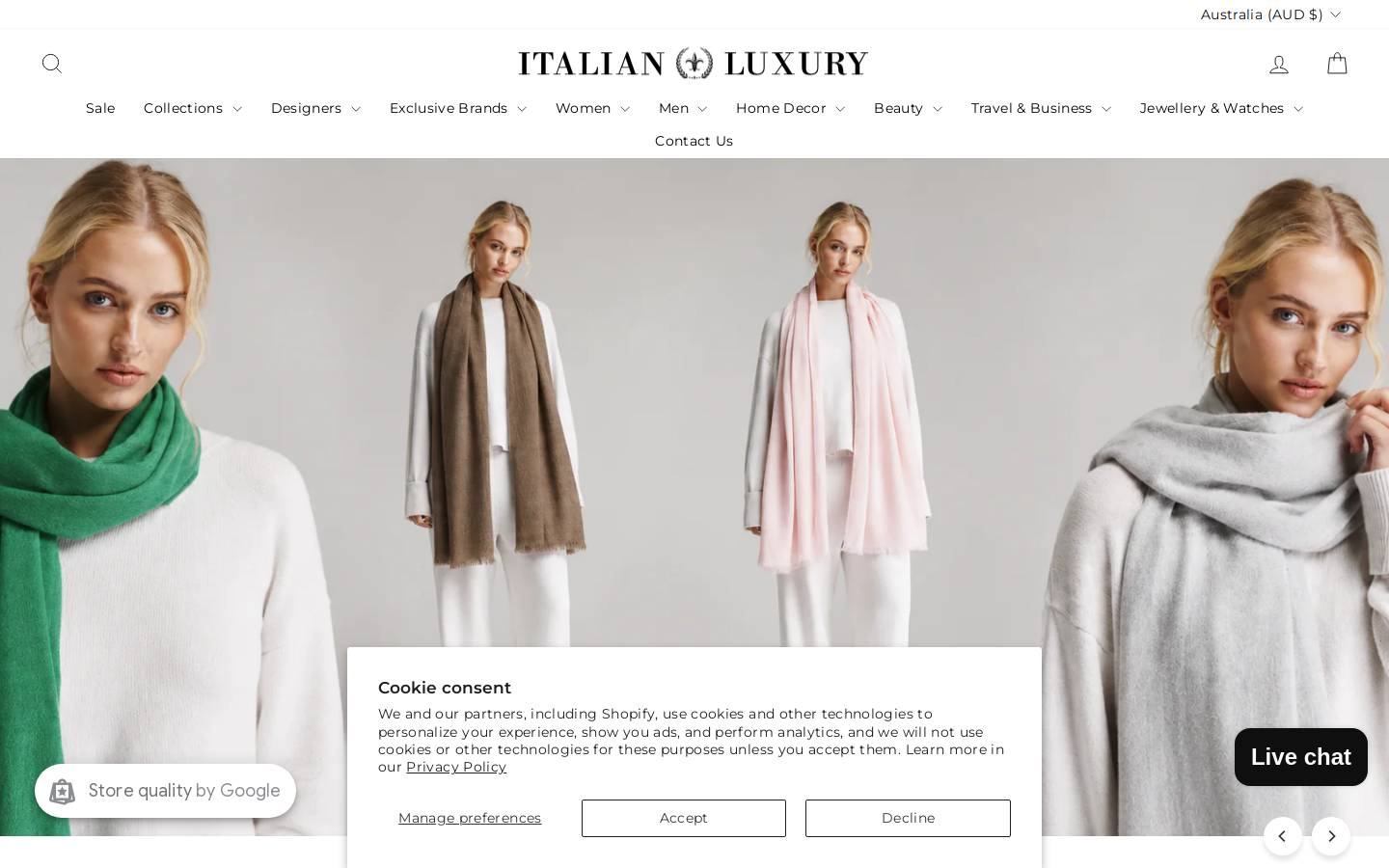 italianluxurygroup.com.au homepage screenshot