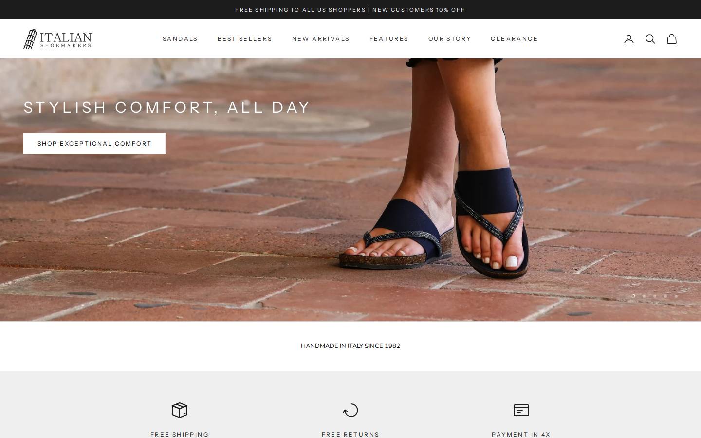 italianshoemakers.com homepage screenshot