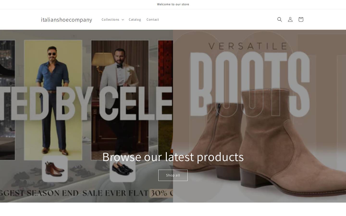 Italian Shoes Company homepage screenshot