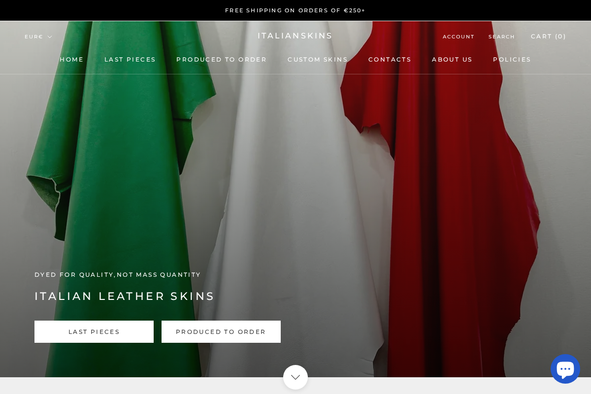 italianskins.com homepage screenshot