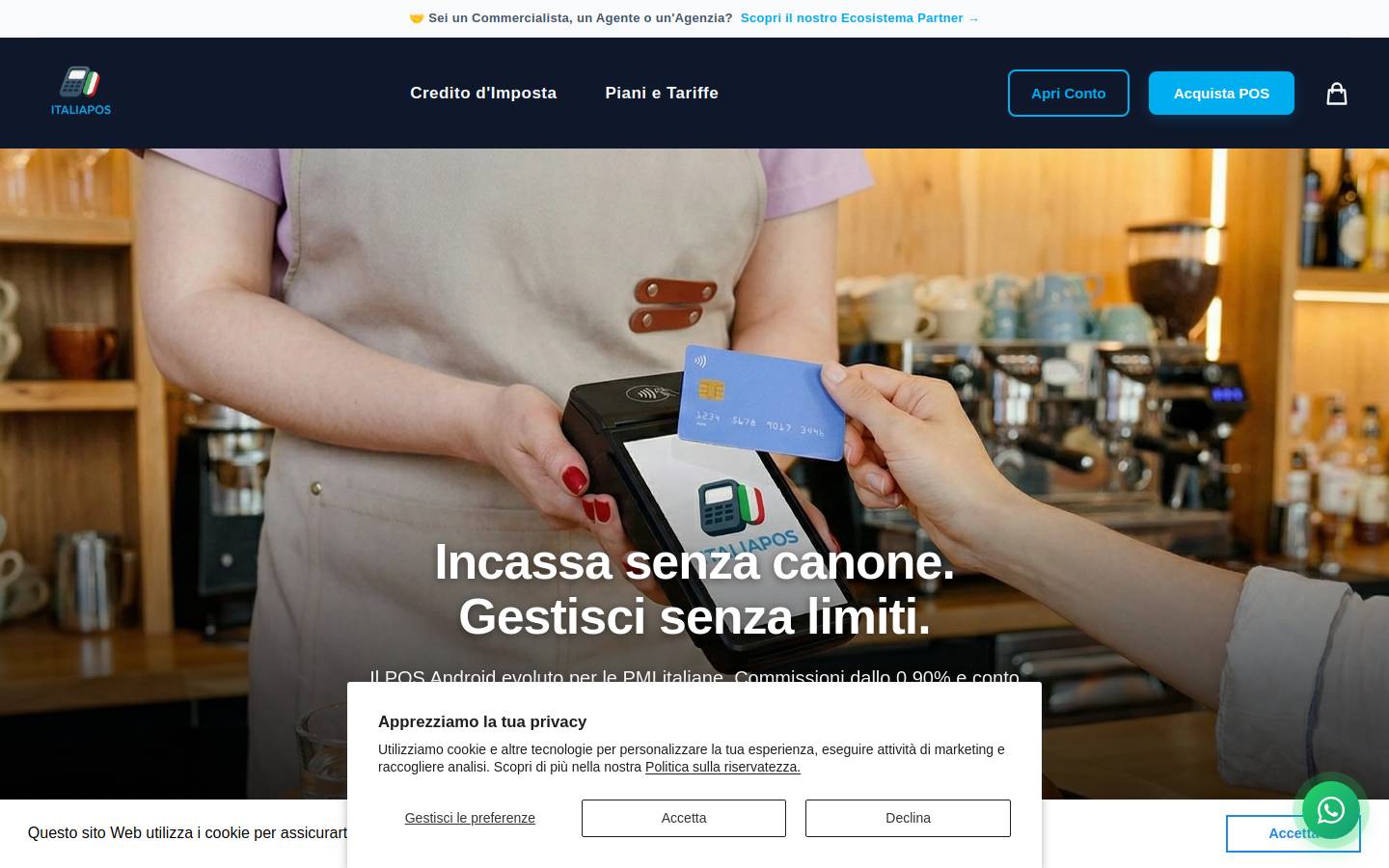 Italiapos homepage screenshot
