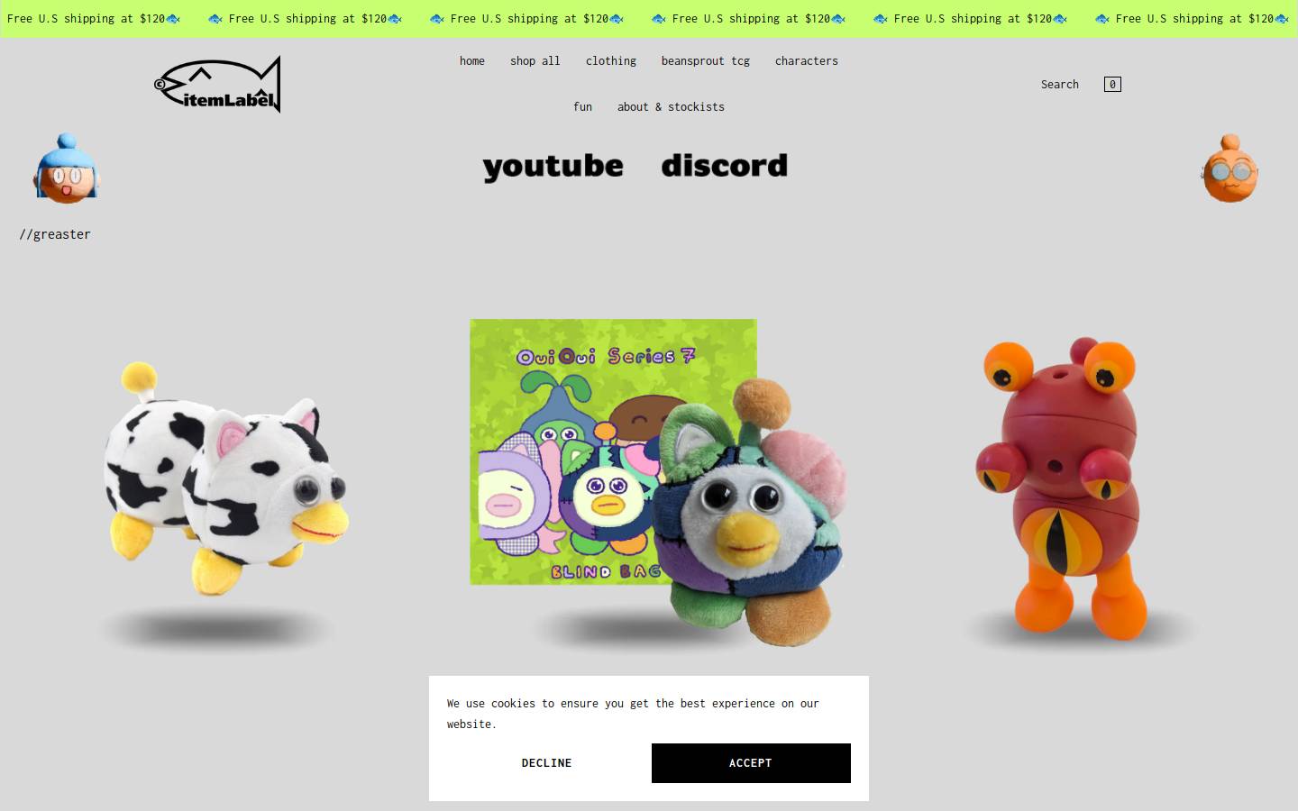itemlabel.com homepage screenshot