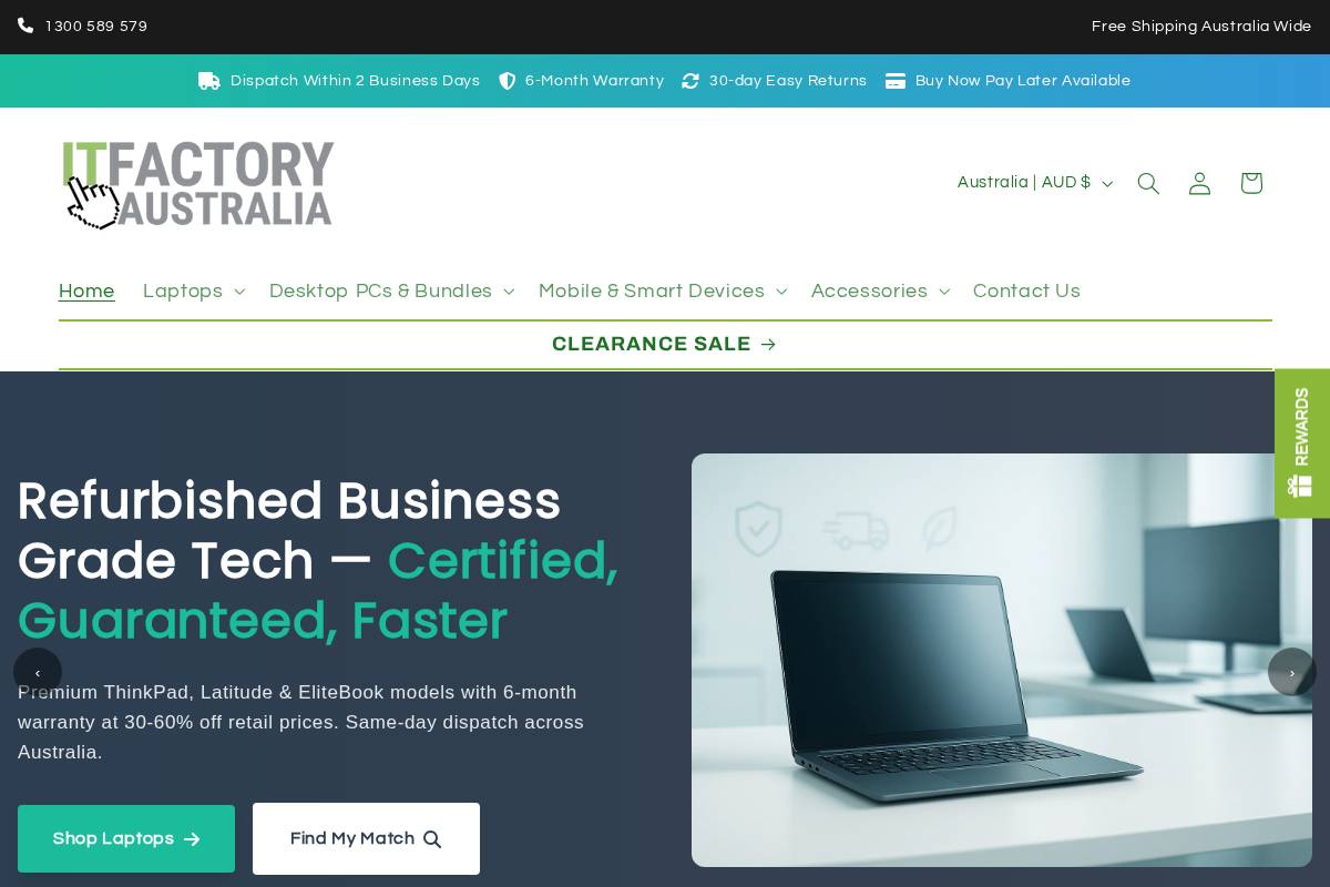 itfactoryaustralia.com.au homepage screenshot