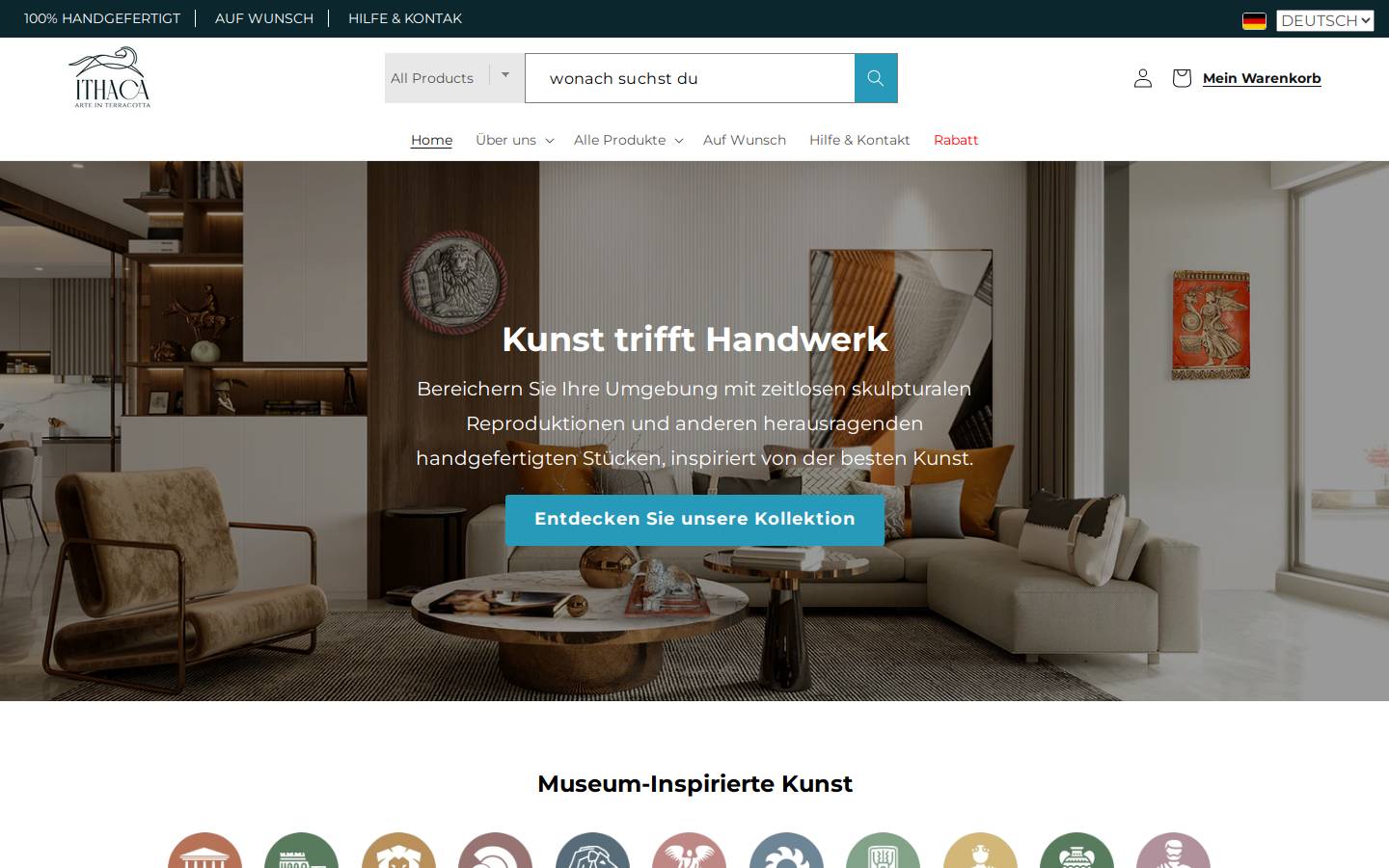 ithacagallery.de homepage screenshot
