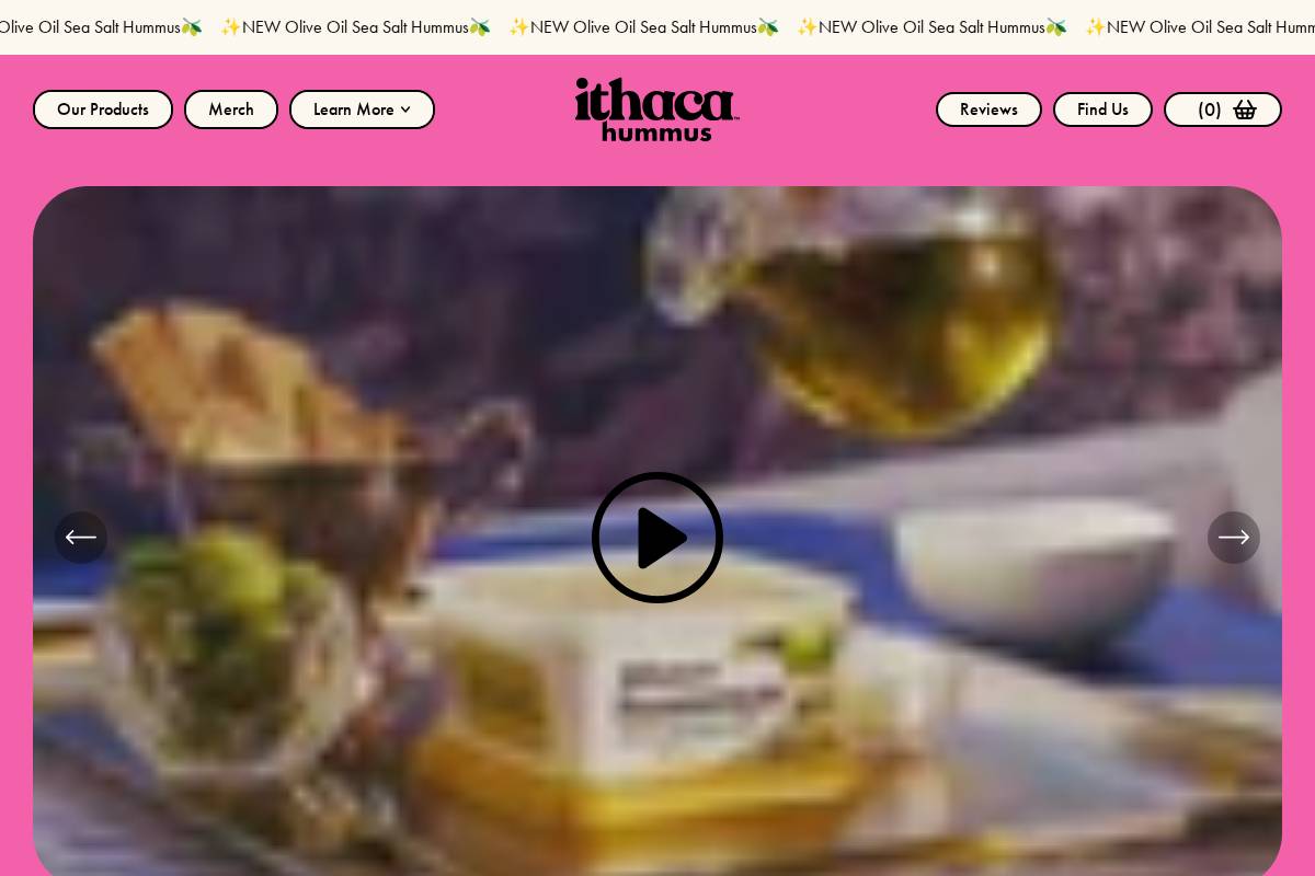 ithacahummus.com homepage screenshot
