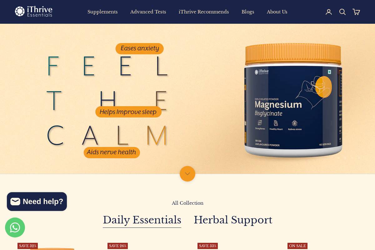 ithrive.shop homepage screenshot
