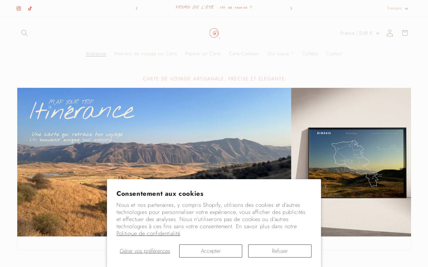 itinerance-mapyourtrip.com homepage screenshot