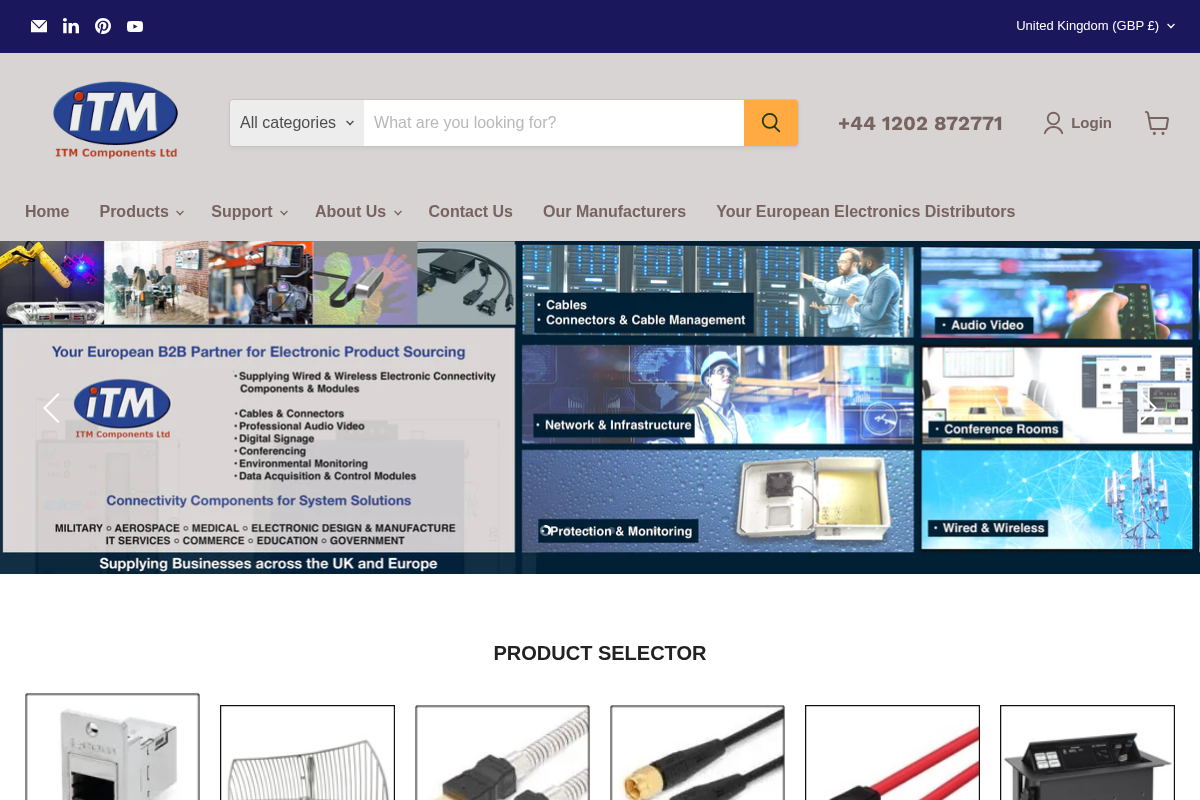 ITM Components homepage screenshot