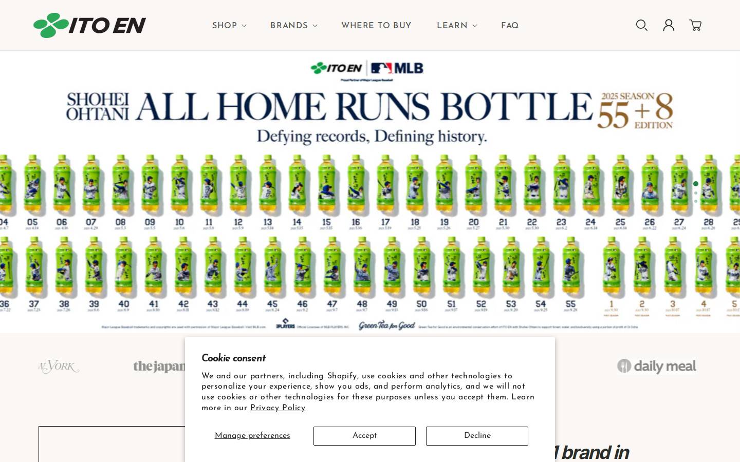 ITO EN North America Inc. homepage screenshot