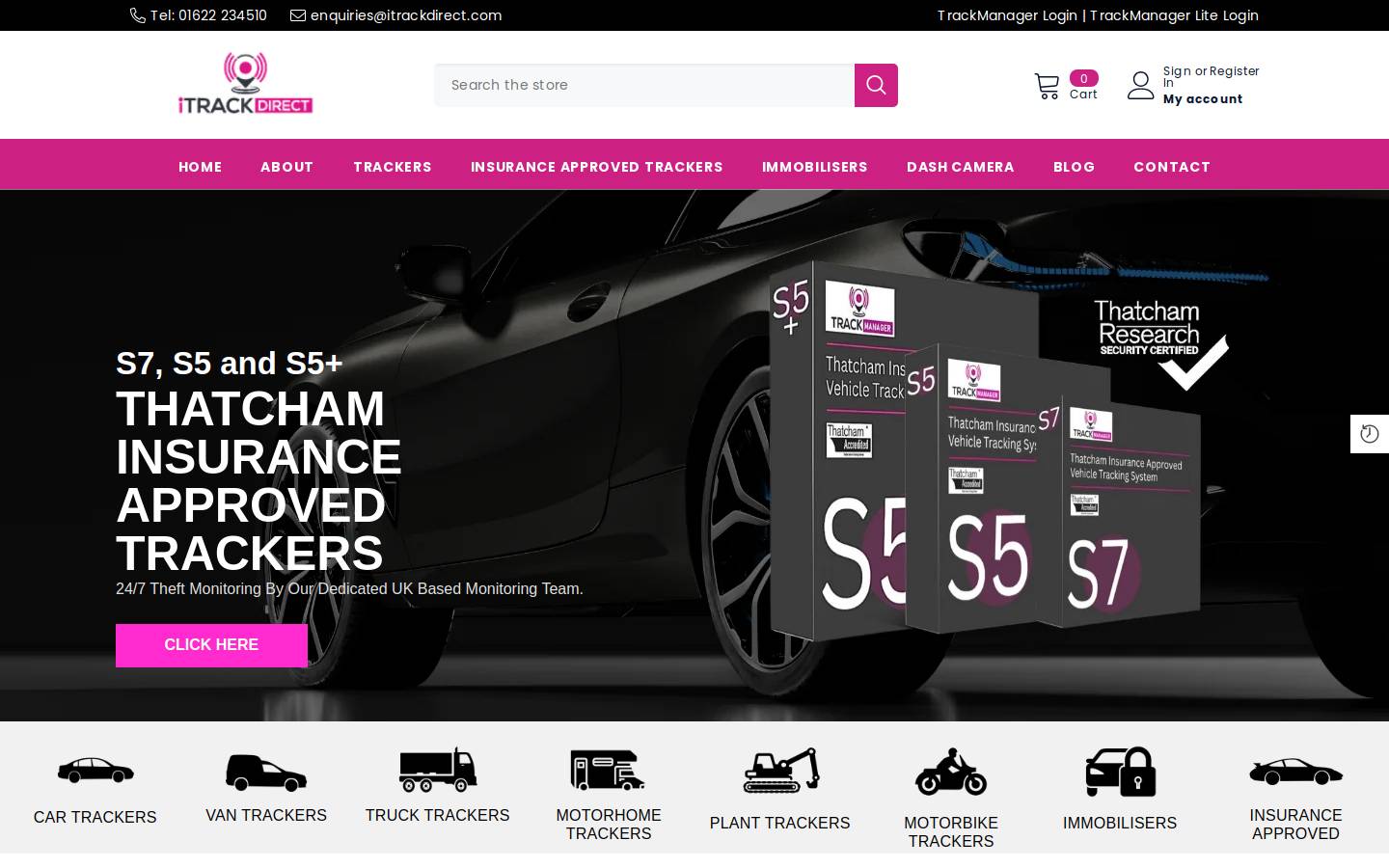 I Track Direct homepage screenshot