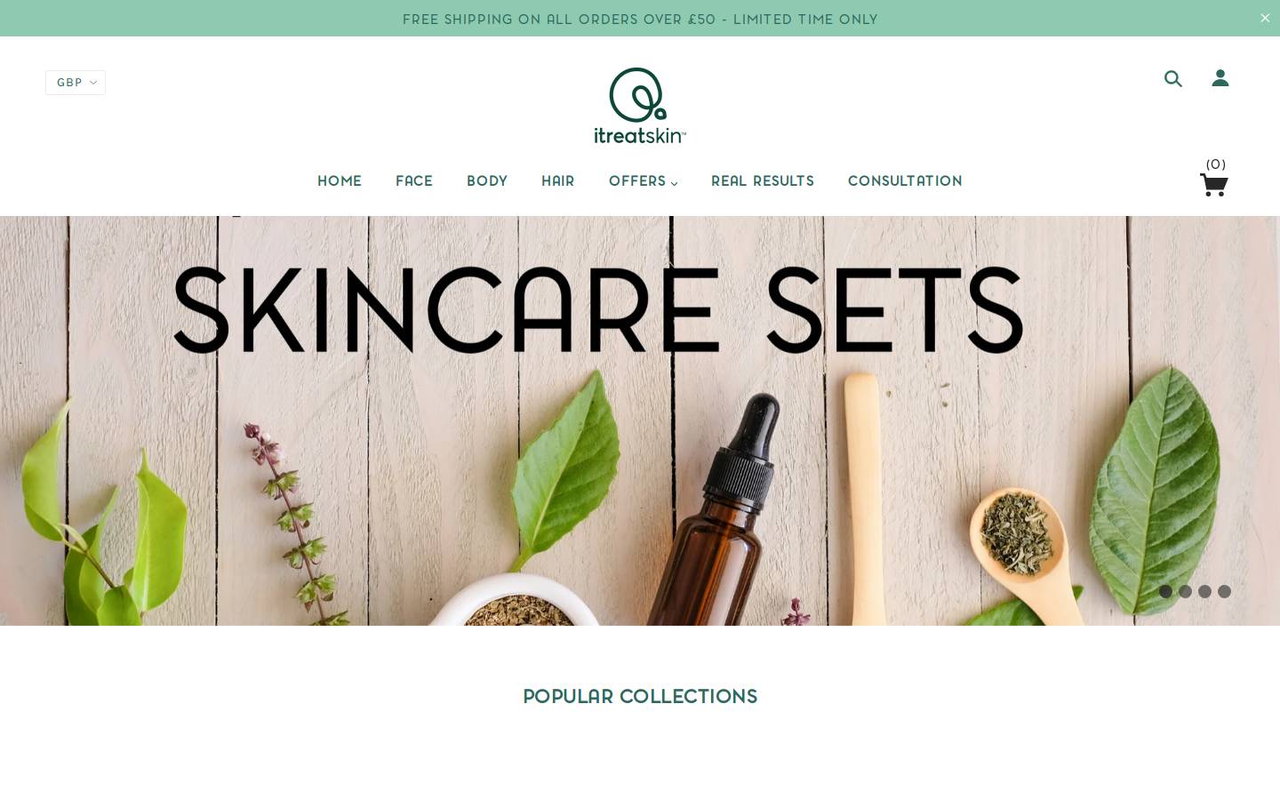 Itreatskin homepage screenshot