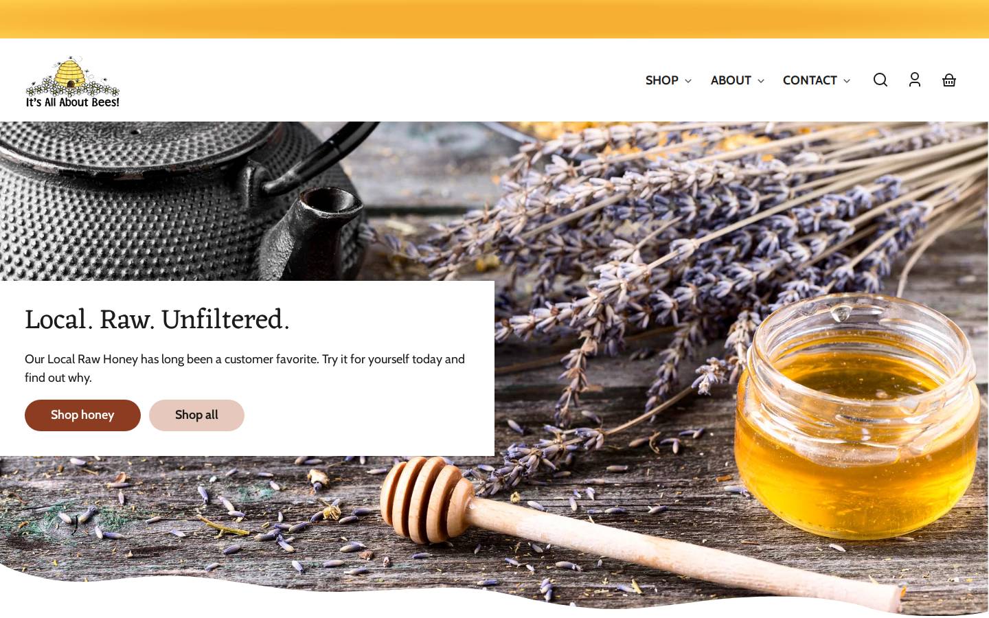 itsallaboutbees.com homepage screenshot