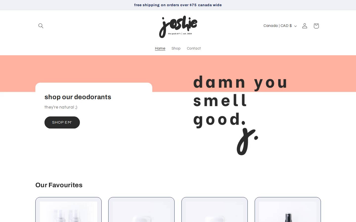 itsjoshie.com homepage screenshot
