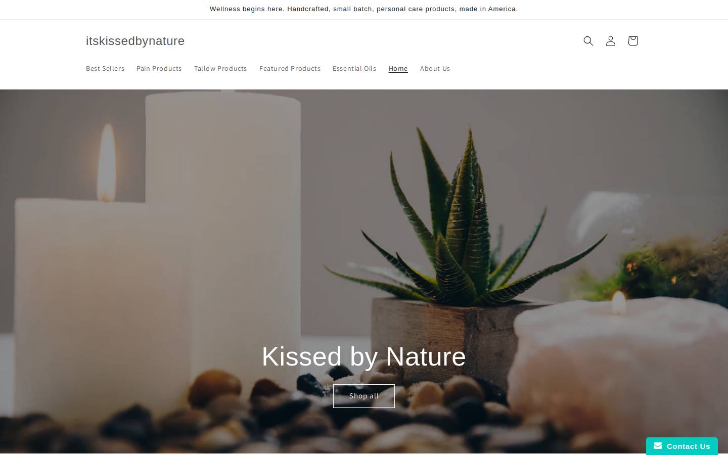 itskissedbynature.com homepage screenshot